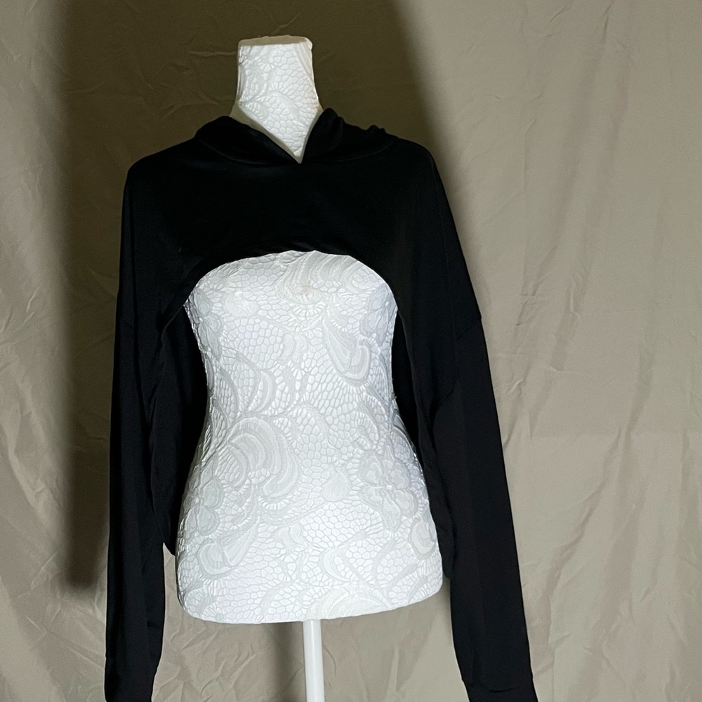 Rouge Collection cut out large black hooded top